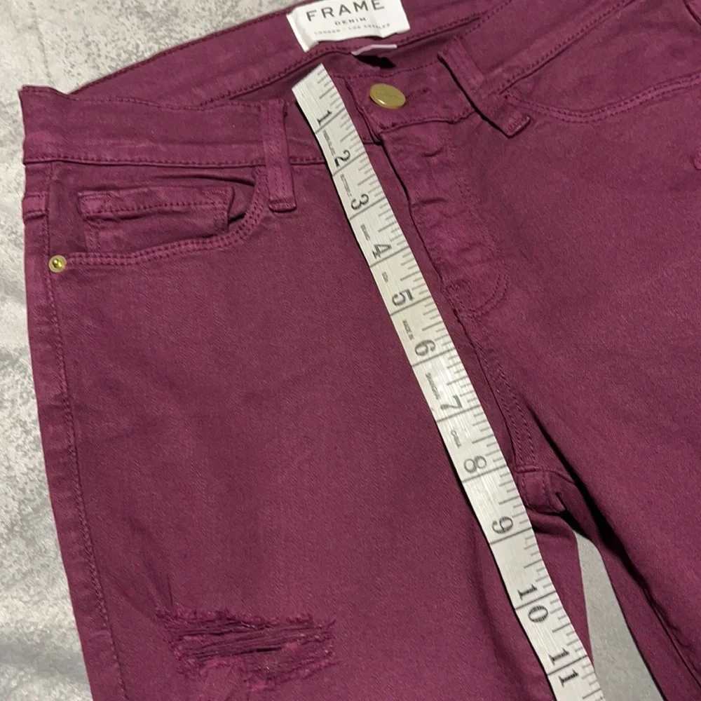 🥰🥰Frame Denim Burgundy Distressed Skinny Jeans🥰🥰 - Picture 11 of 11